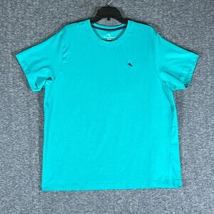 Tommy Bahama Mens Turquoise Embroidered Marlin T Shirt XL Cotton Spandex‎ Casual